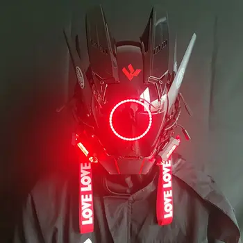 Cyberpunk Kaciga Cosplay Dredove Cool Maska S Led Pozadinskim Osvjetljenjem Maska Шиноби Samuraja Pljuvati Božićni Poklon Za Rođendan Dredove Krila